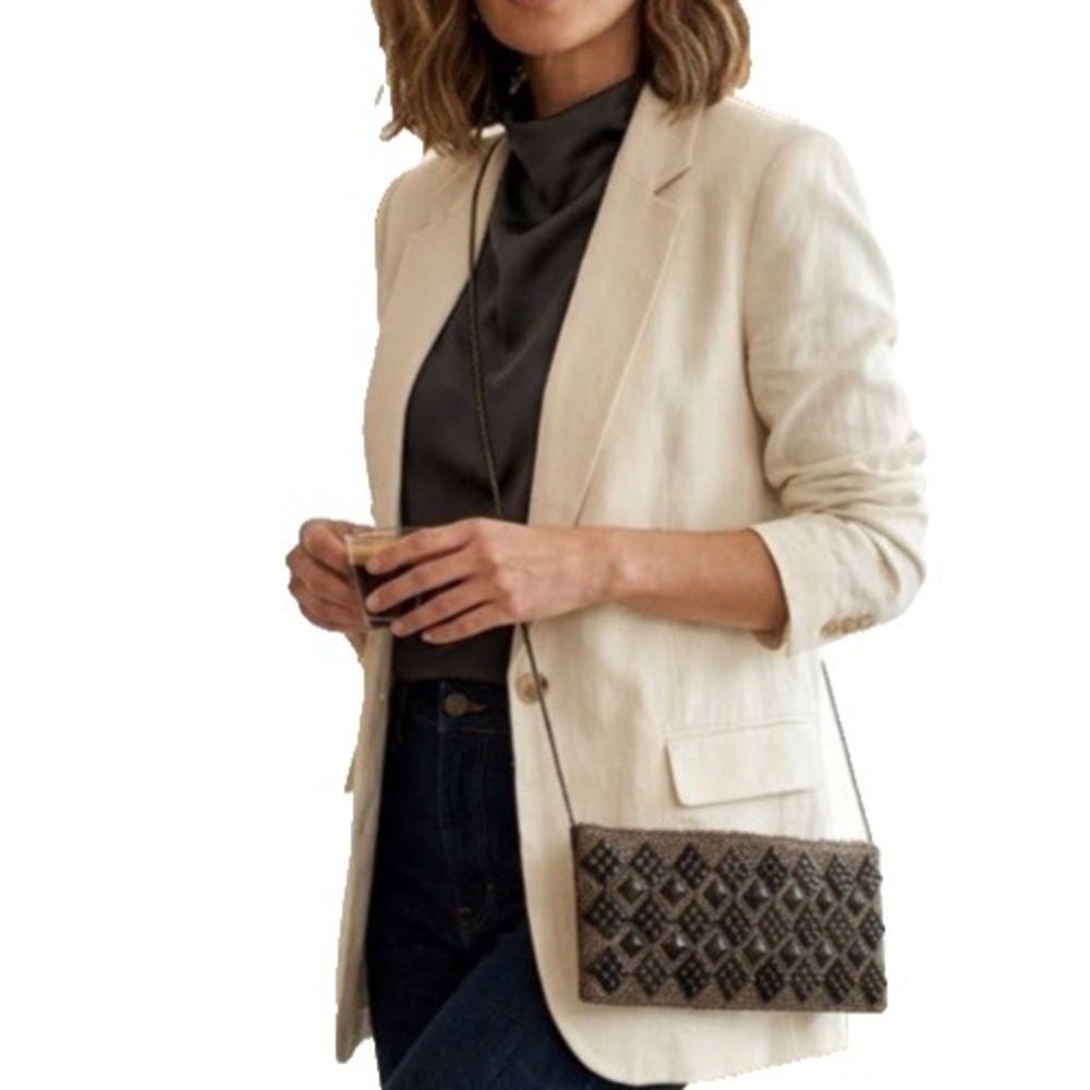 Y2K Ricki Designs Cal METALIC PYRAMID STUDS ZARI DIAMOND Crossbody HANDBAG